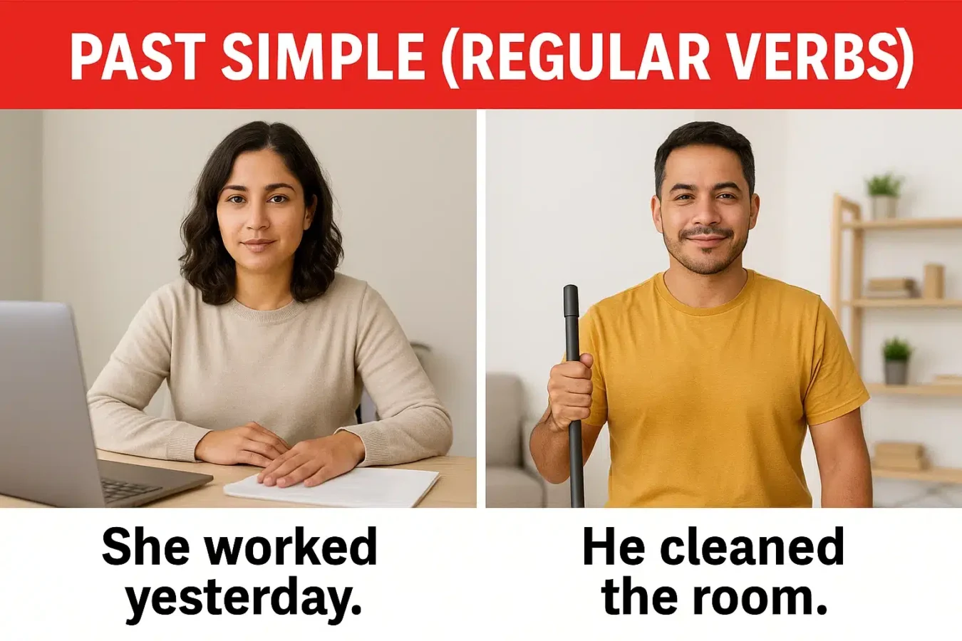 Past Simple Regular Verbs 1350x900