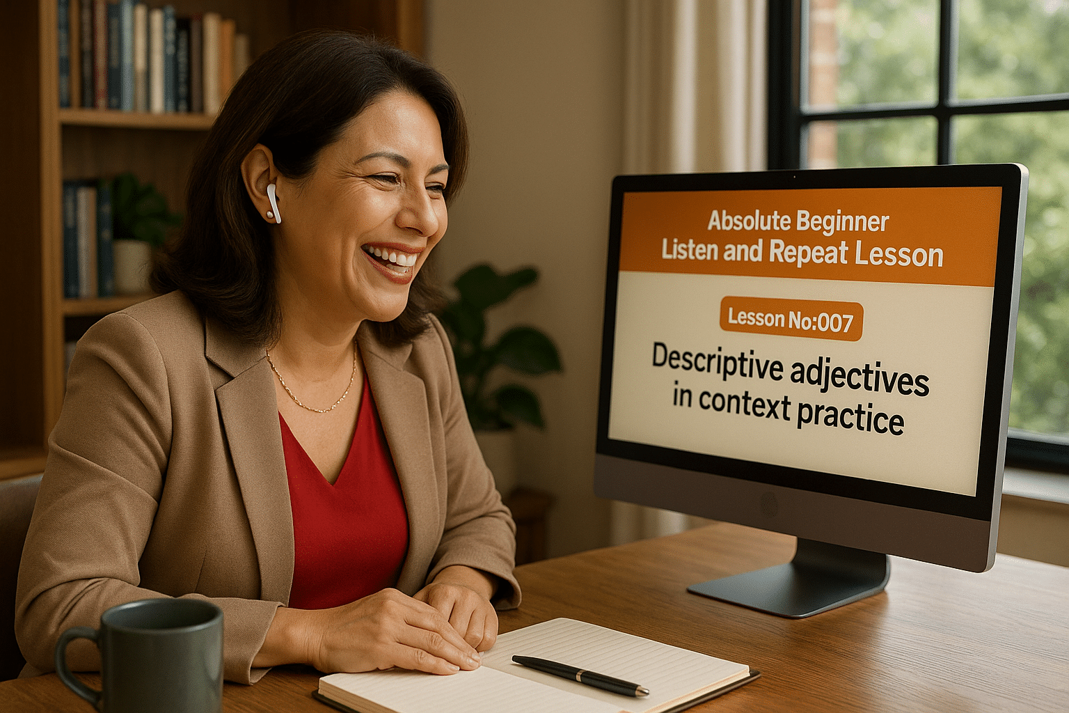 Absolute Beginner Listen & Repeat Lesson #007L Descriptive adjectives in context practice