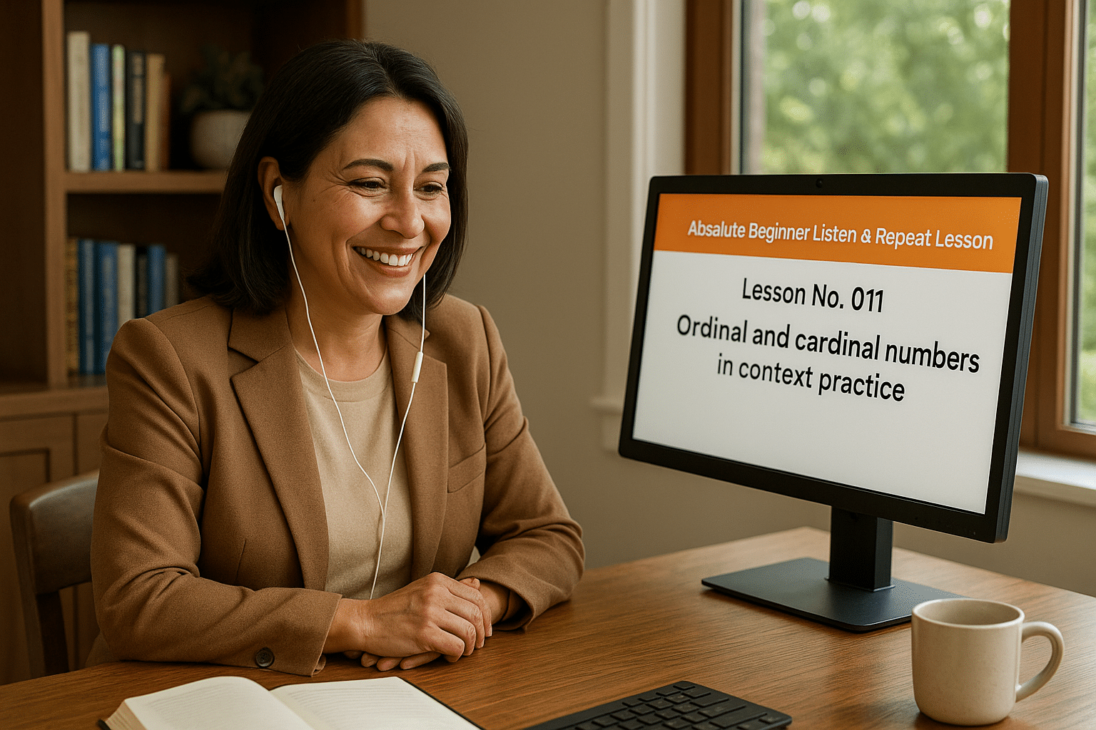 Absolute Beginner Listen & Repeat Lesson #011L Ordinal and cardinal numbers in context practice