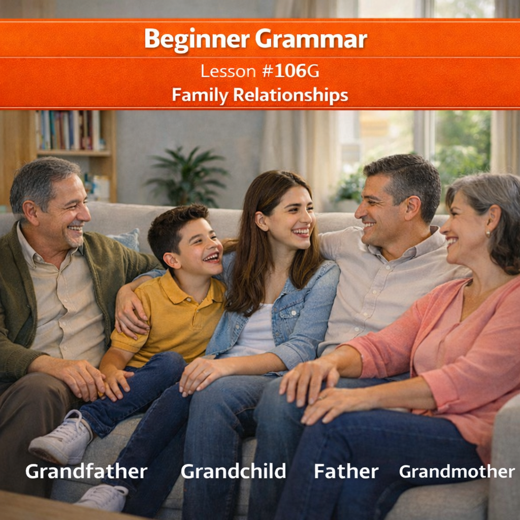 Beginner Grammar Lesson #106G Family Relationships