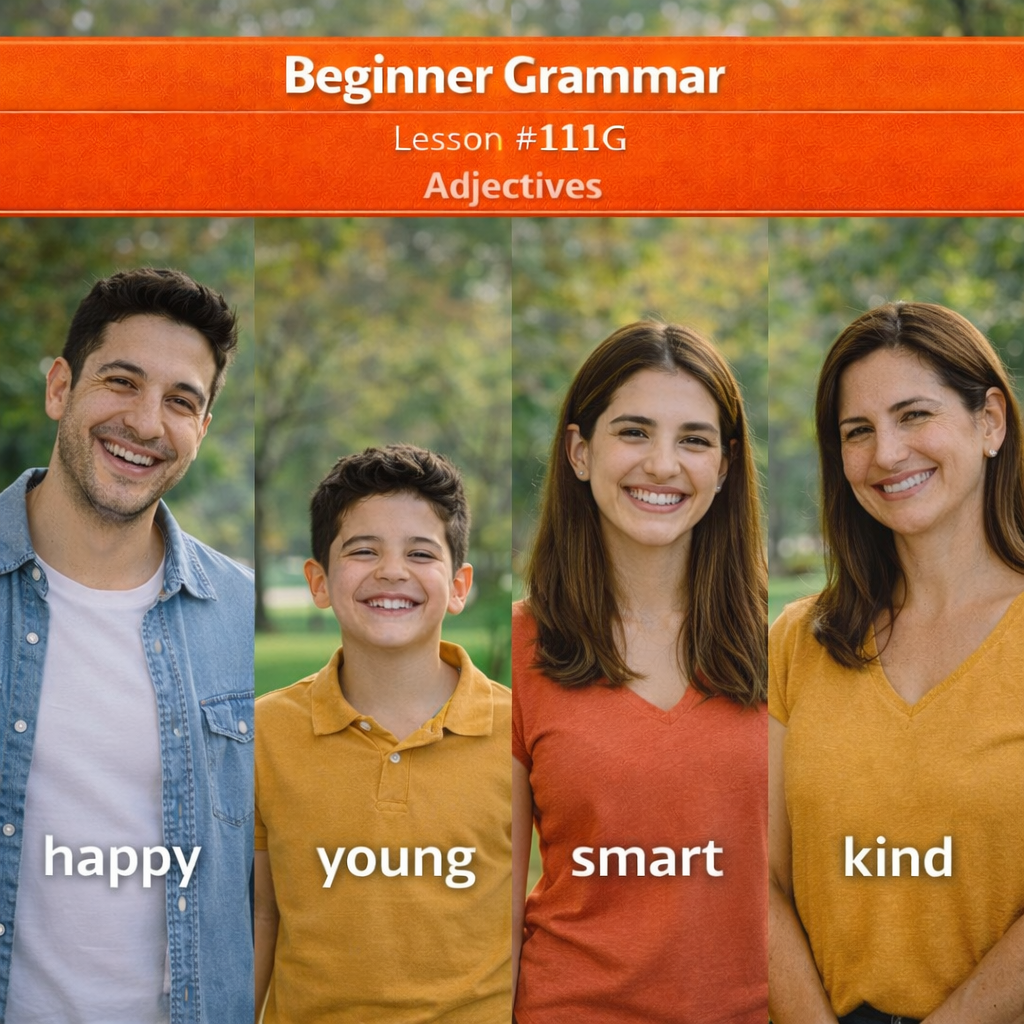 Beginner Grammar Lesson #111G Adjectives