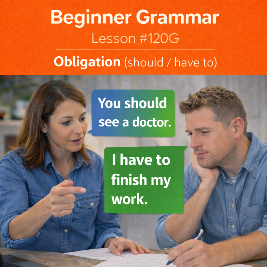 grammar #120 Obligation (should / have to)