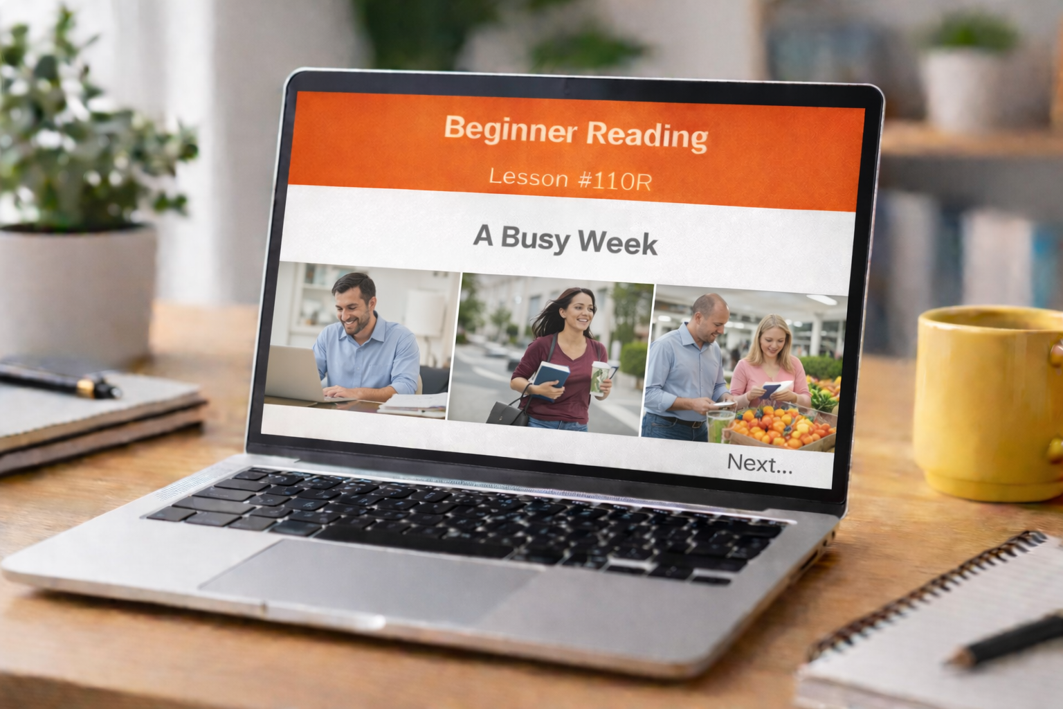 Beginner Reading Lesson #110R A Busy Week