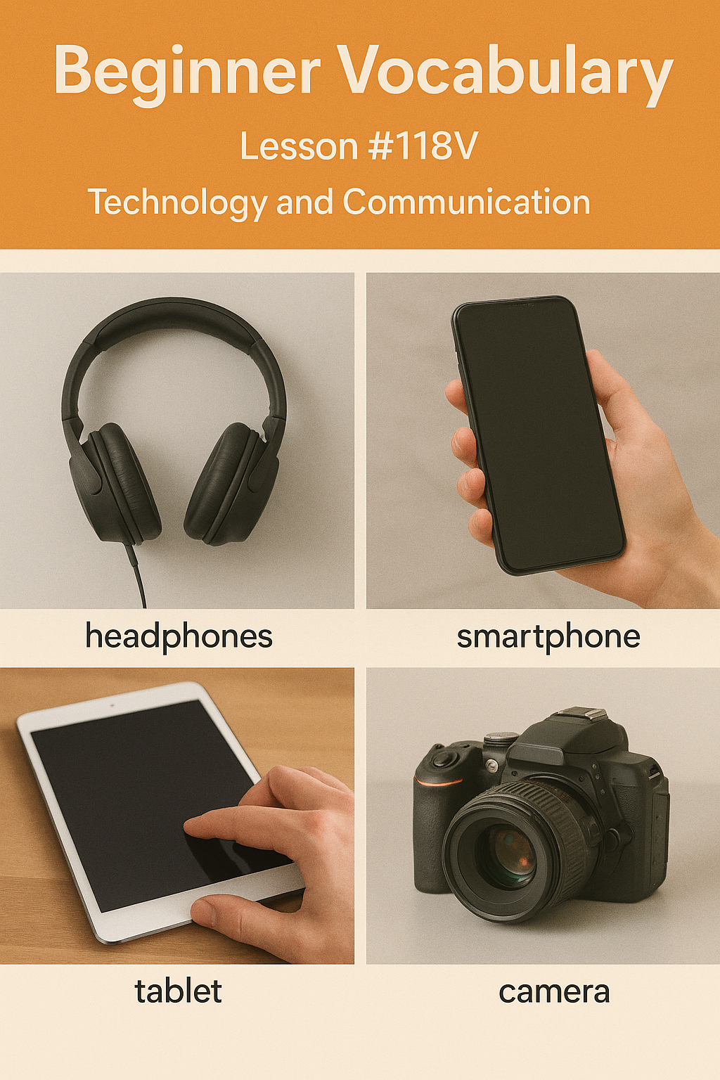 Beginner Vocabulary Lesson #118V – Technology and Communication