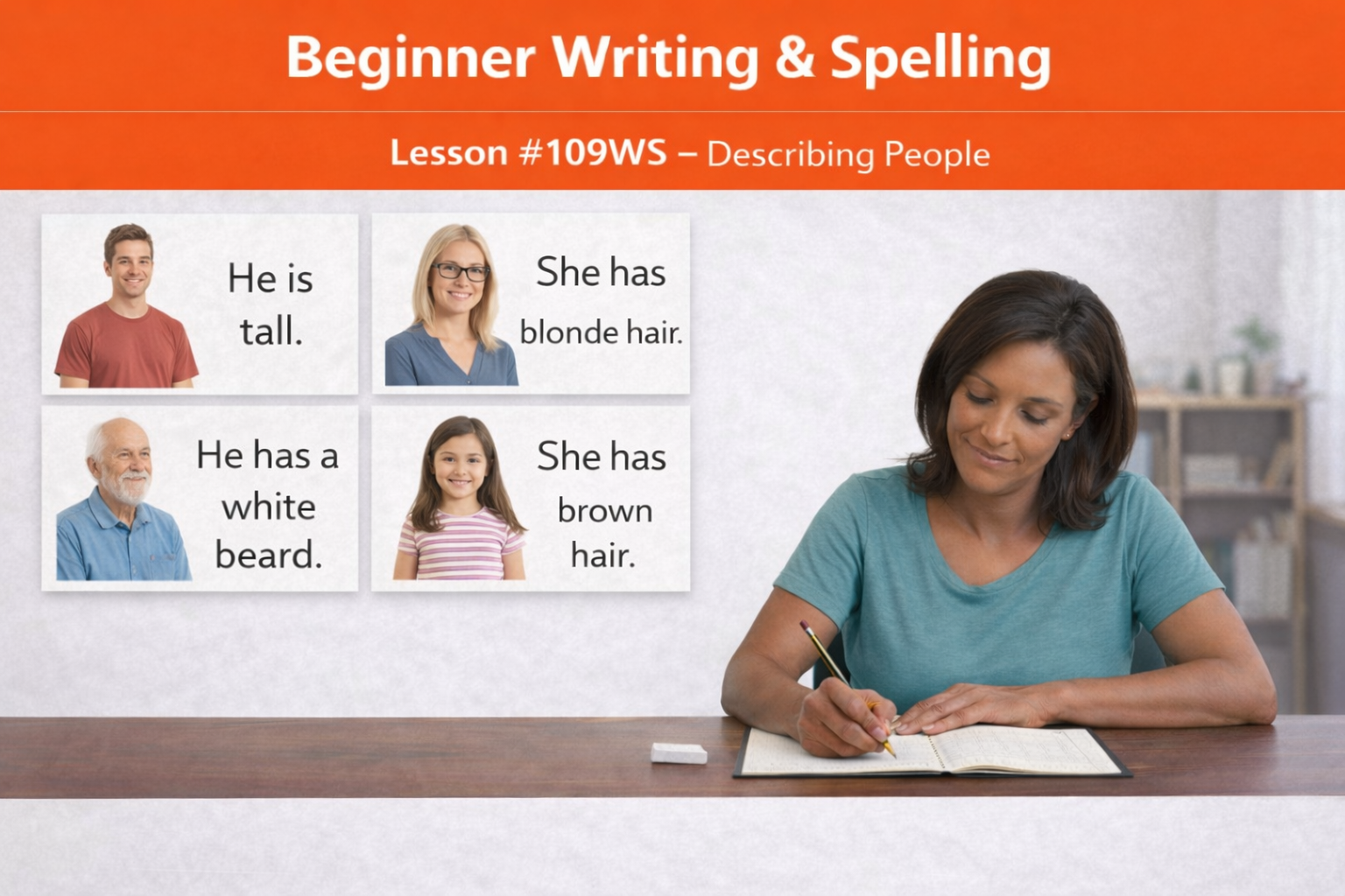 Beginner Writing and Spelling Lesson #111WS Write 2 complete addresses and a price list of 10 food items