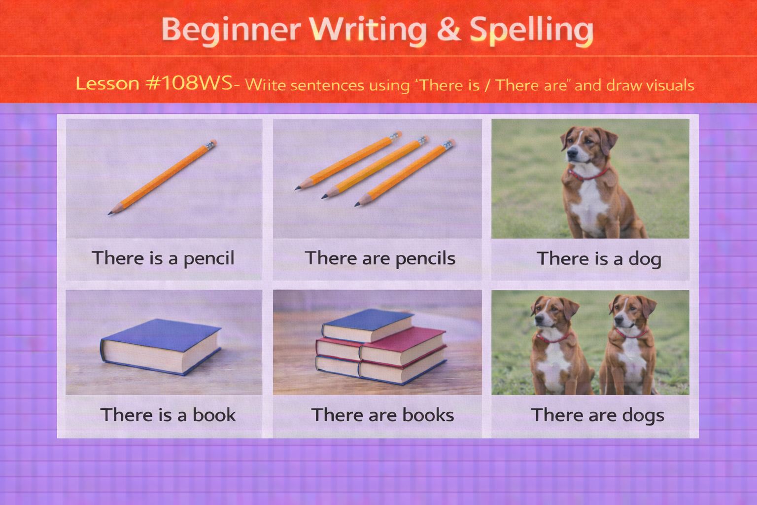 Beginner Writing and Spelling Lesson #117WS Write 2 paragraphs utilizing 10 common regular verbs in Present Tense